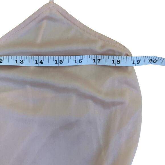 JCPenney Vintage 80s Lace Slip Dress Drop Waist Bias Cut Handkerchief Hem Peach - Picture 10 of 16